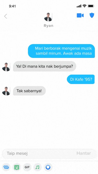 Melaporkan selepas berpadanan dalam aplikasi Tinder