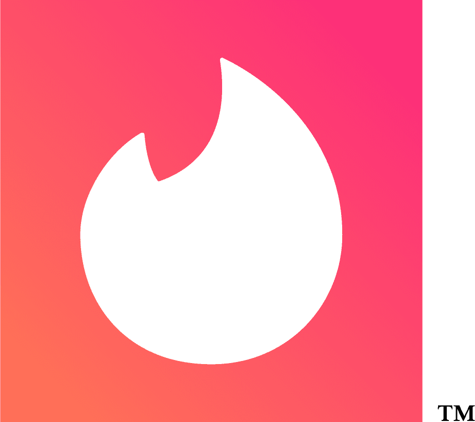 tinder white flame pink background